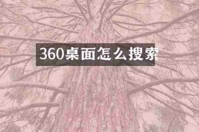 360桌面怎么搜索