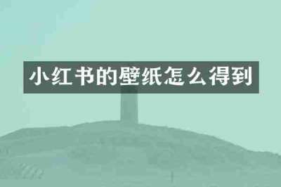 小红书的壁纸怎么得到
