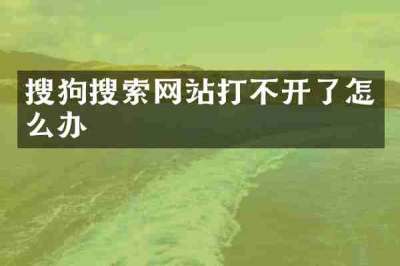 搜狗搜索网站打不开了怎么办
