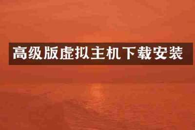高级版虚拟主机下载安装