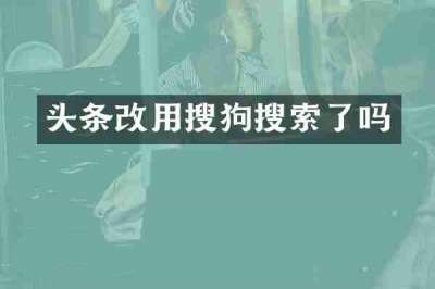 头条改用搜狗搜索了吗
