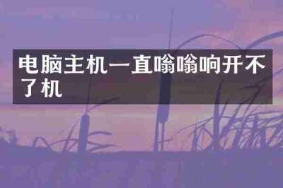 电脑主机一直嗡嗡响开不了机