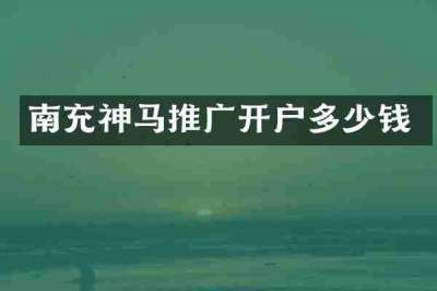 南充神马推广开户多少钱