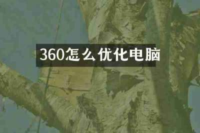 360怎么优化电脑