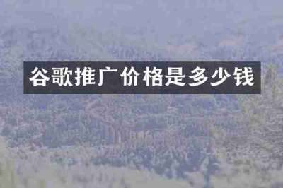 谷歌推广价格是多少钱