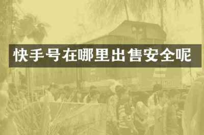 快手号在哪里出售安全呢