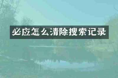 必应怎么清除搜索记录