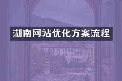 湖南网站优化方案流程