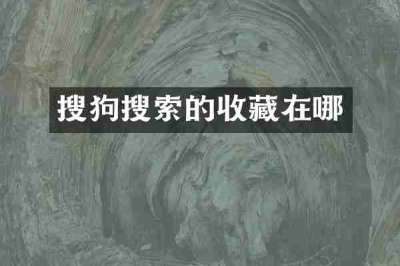 搜狗搜索的收藏在哪