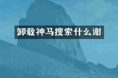 卸载神马搜索什么谢