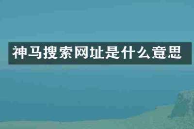 神马搜索网址是什么意思