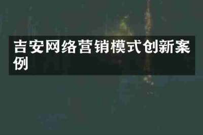 吉安网络营销模式创新案例