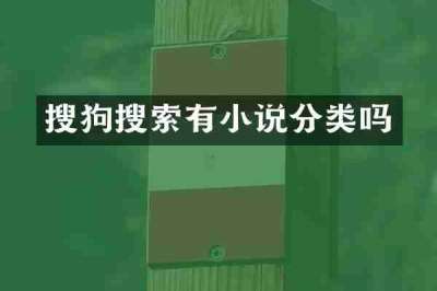 搜狗搜索有小说分类吗