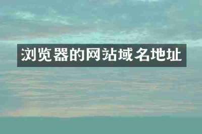 浏览器的网站域名地址