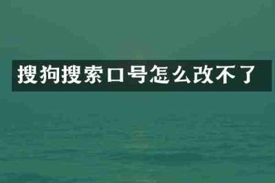 搜狗搜索口号怎么改不了