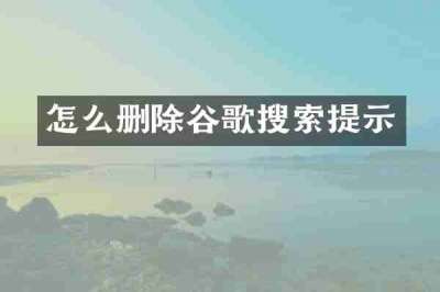 怎么删除谷歌搜索提示