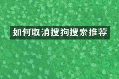 如何取消搜狗搜索推荐