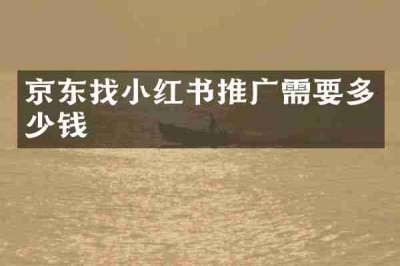 京东找小红书推广需要多少钱