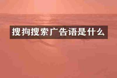 搜狗搜索广告语是什么