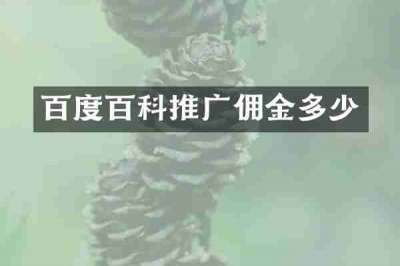 百度百科推广佣金多少