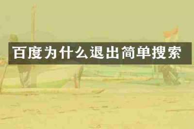 百度为什么退出简单搜索