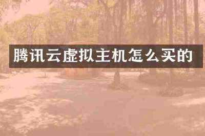 腾讯云虚拟主机怎么买的