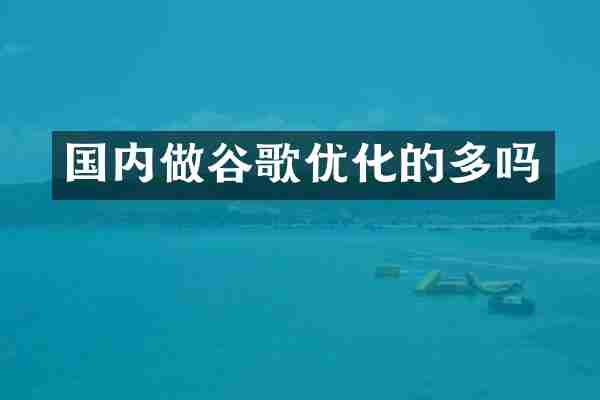 国内做谷歌优化的多吗