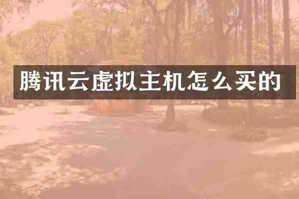 腾讯云虚拟主机怎么买的