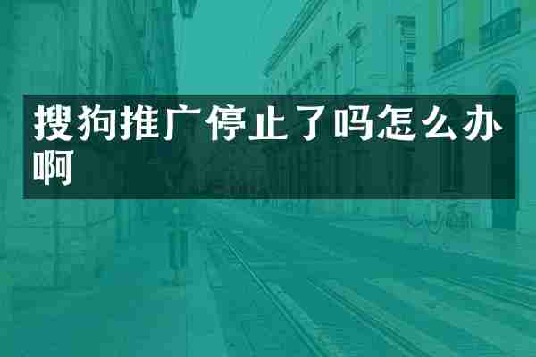 搜狗推广停止了吗怎么办啊