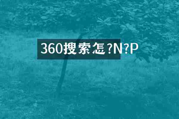 360搜索怎?N?P