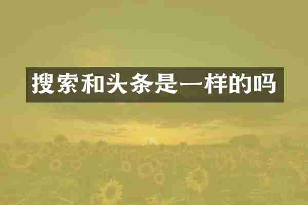 搜索和头条是一样的吗