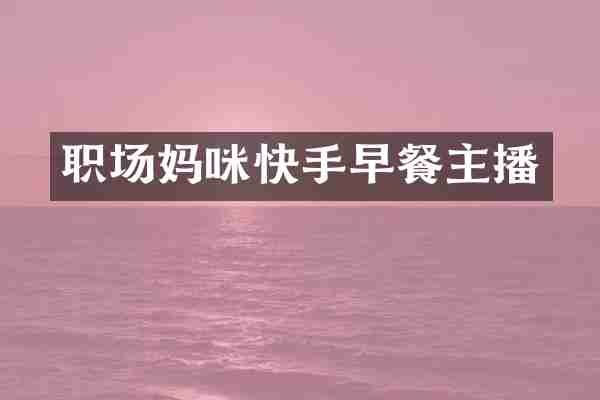 职场妈咪快手早餐主播