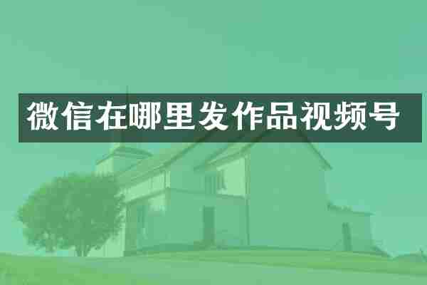微信在哪里发作品视频号