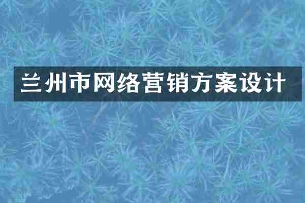兰州市网络营销方案设计