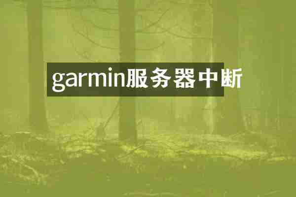garmin服务器中断