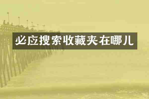 必应搜索收藏夹在哪儿