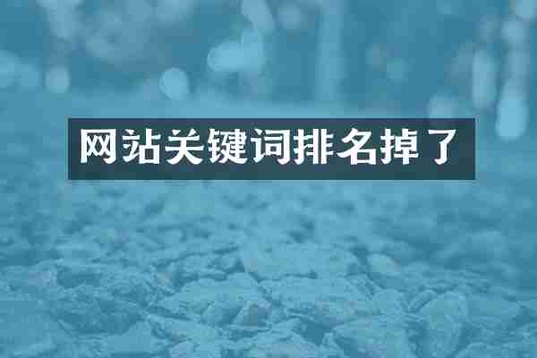 网站关键词排名掉了