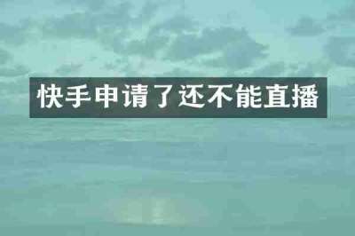 快手申请了还不能直播