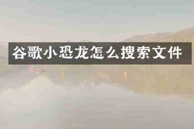 谷歌小恐龙怎么搜索文件