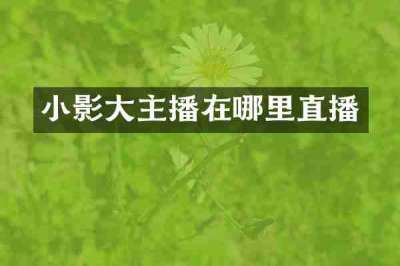 小影大主播在哪里直播