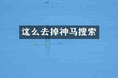 这么去掉神马搜索
