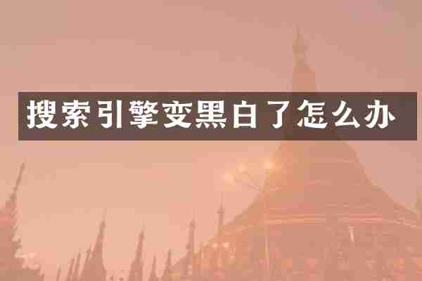 搜索引擎变黑白了怎么办