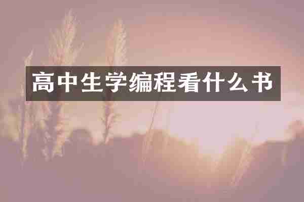 高中生学编程看什么书