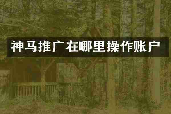 神马推广在哪里操作账户