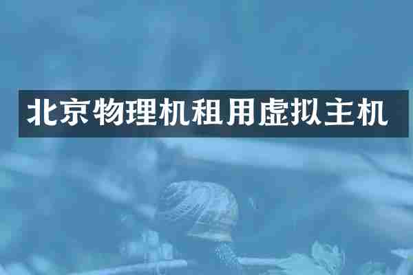 北京物理机租用虚拟主机