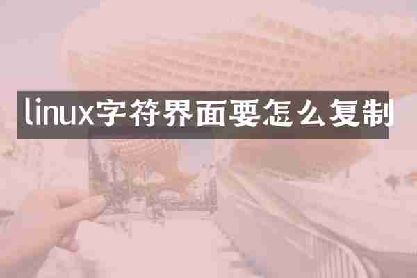 linux字符界面要怎么复制