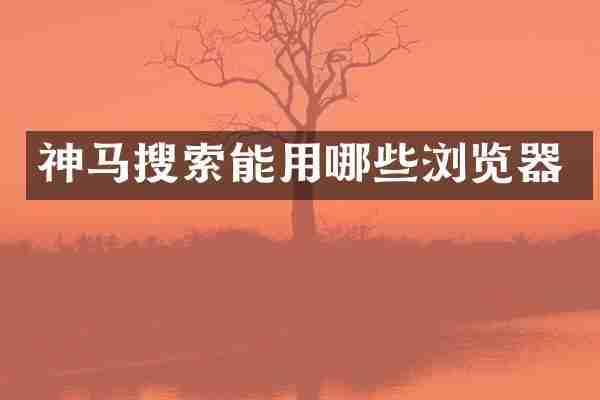 神马搜索能用哪些浏览器