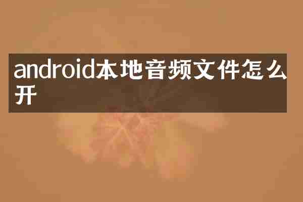 android本地音频文件怎么打开