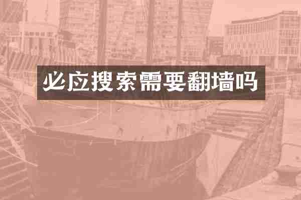 必应搜索需要吗