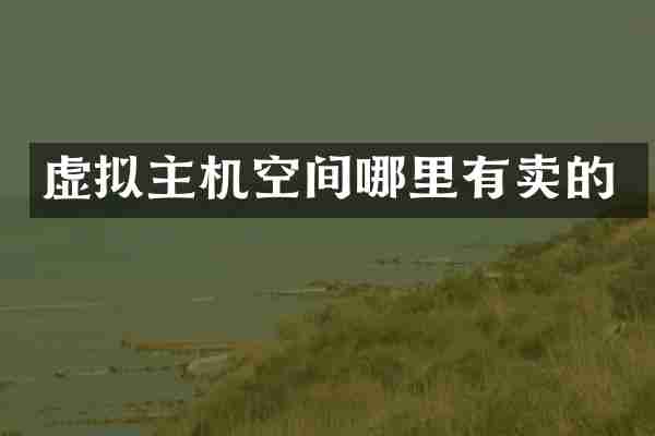 虚拟主机空间哪里有卖的